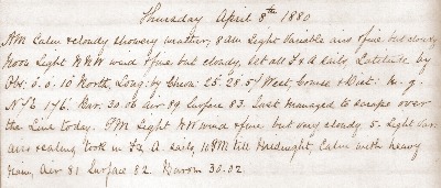 08 April 1880 journal entry